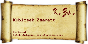 Kubicsek Zsanett névjegykártya