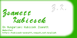 zsanett kubicsek business card